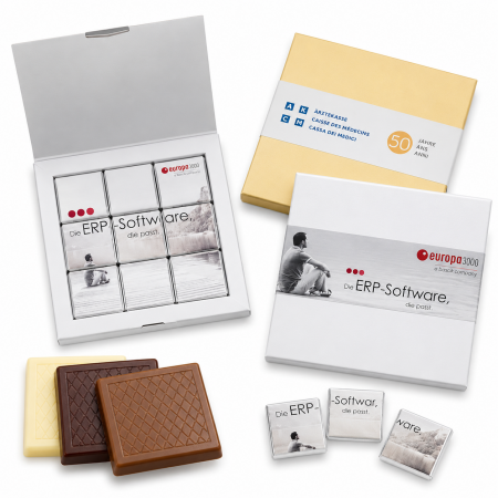 Schokolade mit Firmenlogo Schweiz