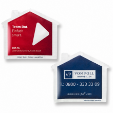 Zuckerbeutel in Hausform mit Logo