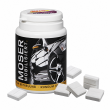 Dextro Energy Dose mit individuellem Werbeetikett und weissen Traubenzuckertabletten