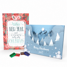 Individuell bedruckte Lindt-Schokoladen-Adventskalender im Hoch- und Querformat