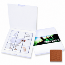 Ostergeschenk mit 9 Schweizer Napolitains und vorgegebenem Ostermotiv, Streifband personalisierbar