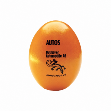 Schweizer Freilandei mit Firmenlogo – gekocht, orange