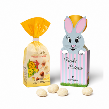 Lindt-Mandeln in weisser Schokolade mit individuell gestaltbarer Osterhasen-Verpackung