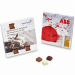 Schokoladen-Adventskalender mit Kundenlogos von ABB und Credit Suisse