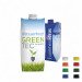 Wasser in individuell bedruckten Getränkekartons mit Green-Tec- und Commesa-Ideas-Motiven sowie Deckelfarben