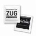 Quadratische Zuckerbeutel mit Porsche-Zug- und Kaffee-Fabrik-Aufdruck